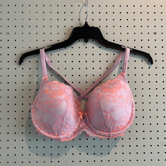 Victoria's Secret Other - Light Pink and Purple Victoria’s Secret Lace Bra, Size 36DDD
